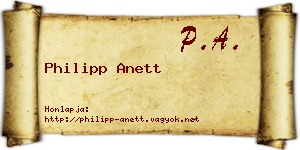 Philipp Anett névjegykártya